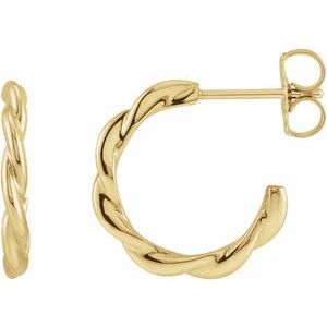 14K Yellow Twisted Hoop Earrings - BN & CO JEWELRY
