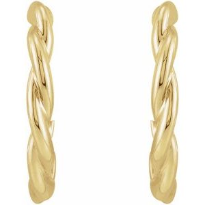 14K Yellow Twisted Hoop Earrings - BN & CO JEWELRY