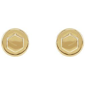 14K Yellow Bolt Earrings - BN & CO JEWELRY