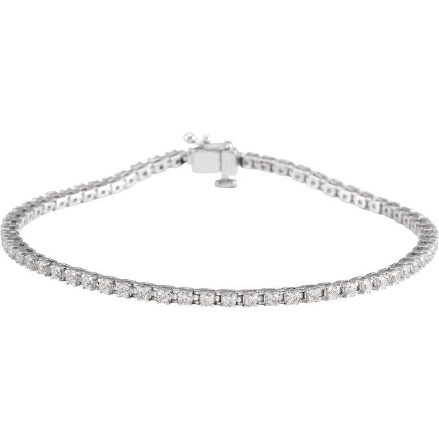 14K White 2 CTW Lab-Grown Diamond Line 7 1/4" Bracelet - BN & CO JEWELRY
