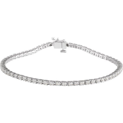 14K White 2 CTW Lab-Grown Diamond Line 7 1/4" Bracelet - BN & CO JEWELRY