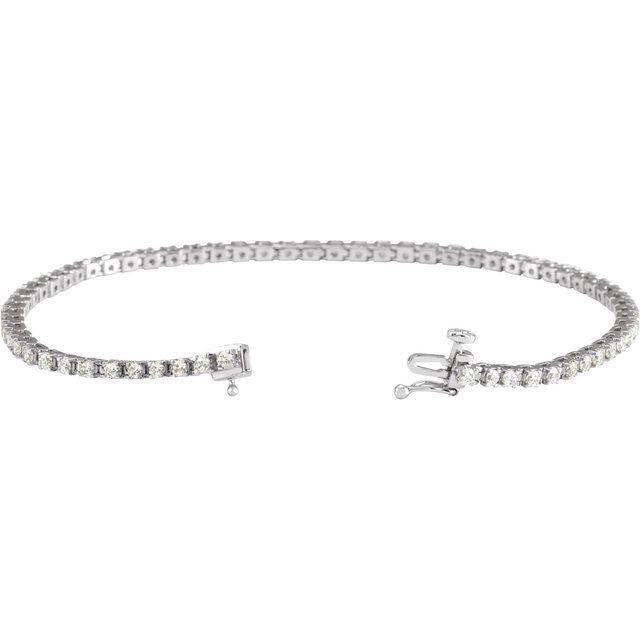 14K White 2 CTW Lab-Grown Diamond Line 7 1/4" Bracelet - BN & CO JEWELRY