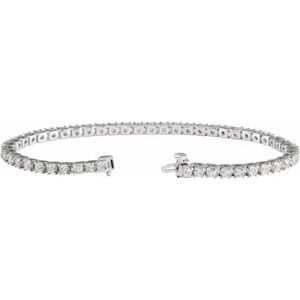 14K White 4 CTW Lab-Grown Diamond Line 7 1/4" Bracelet - BN & CO JEWELRY