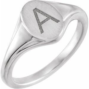 Sterling Silver 10.4x7.1 mm Oval Fluted Signet Ring - BN & CO JEWELRY