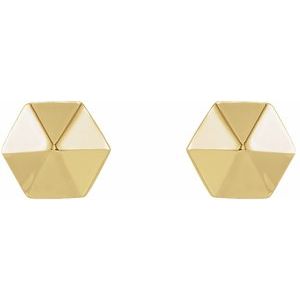14K Yellow Hexagon Earrings - BN & CO JEWELRY