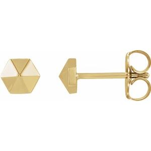 14K Yellow Hexagon Earrings - BN & CO JEWELRY