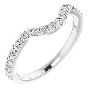 Platinum 1/4 CTW Natural Diamond French-Set Contour Band - BN & CO JEWELRY