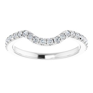 14K White 1/4 CTW Natural Diamond French-Set Contour Band - BN & CO JEWELRY
