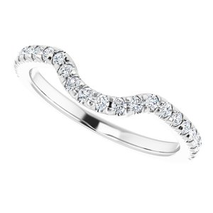 14K White 1/4 CTW Natural Diamond French-Set Contour Band - BN & CO JEWELRY