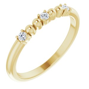 14K Yellow 1/10 CTW Diamond Bead Ring - BN & CO JEWELRY