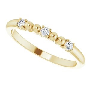 14K Yellow 1/10 CTW Diamond Bead Ring - BN & CO JEWELRY