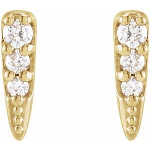 14K Yellow .07 CTW Natural Diamond Spike Earrings - BN & CO JEWELRY