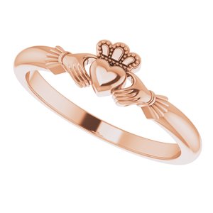 14K Rose Claddagh Ring - BN & CO JEWELRY