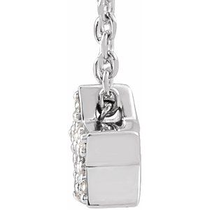 14K White .04 CTW Natural Diamond Star 16-18" Necklace - BN & CO JEWELRY