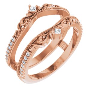 14K Rose 1/6 CTW Natural Diamond Accented Floral Inspired Ring Guard - BN & CO JEWELRY