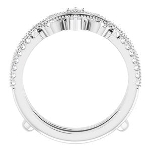 14K White 1/6 CTW Natural Diamond Accented Floral Inspired Ring Guard - BN & CO JEWELRY