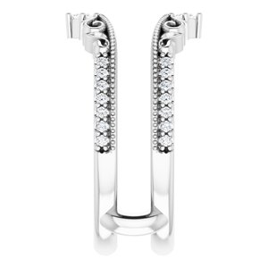 14K White 1/6 CTW Natural Diamond Accented Floral Inspired Ring Guard - BN & CO JEWELRY