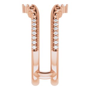 14K Rose 1/6 CTW Natural Diamond Accented Floral Inspired Ring Guard - BN & CO JEWELRY