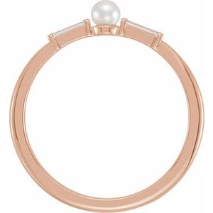 14K Rose Cultured Seed Pearl & 1/8 CTW Natural Diamond Ring - BN & CO JEWELRY