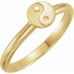 14K Yellow Stackable Yin Yang Ring - BN & CO JEWELRY