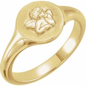 14K Yellow Cherub Angel Pinky Ring - BN & CO JEWELRY