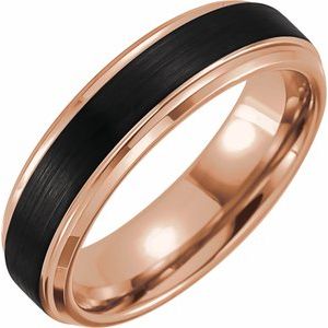 18K Rose Gold PVD & Black PVD Tungsten 4 mm Size 5 Band with Satin Finish - BN & CO JEWELRY