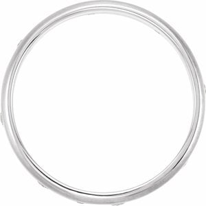 14K White 6 mm 1/2 CTW Natural Diamond Grooved Band with Brush Finish Size 7 - BN & CO JEWELRY