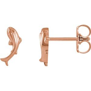 14K Rose Tiny Koi Fish Earrings - BN & CO JEWELRY