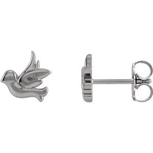 Sterling Silver Tiny Bird Stud Earrings - BN & CO JEWELRY