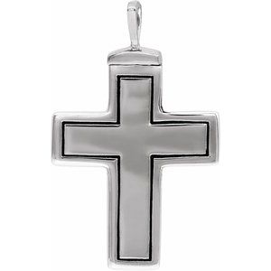 10K White 26x16.5 mm Cross Ash Holder Pendant - BN & CO JEWELRY