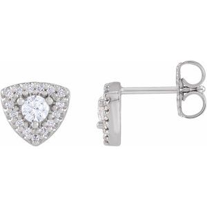 14K White 1/3 CTW Natural Diamond Halo-Style Earrings - BN & CO JEWELRY