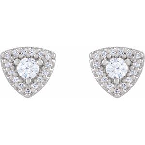 14K White 1/3 CTW Natural Diamond Halo-Style Earrings - BN & CO JEWELRY