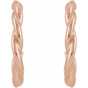 14K Rose Twisted Hoop Earrings - BN & CO JEWELRY