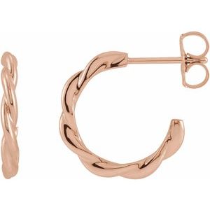 14K Rose Twisted Hoop Earrings - BN & CO JEWELRY