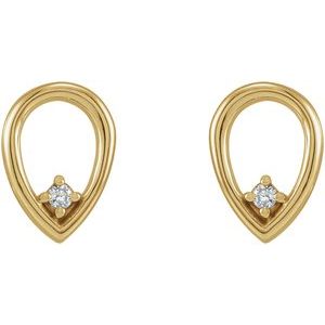 14K Yellow .03 CTW Natural Diamond Geometric Earrings - BN & CO JEWELRY