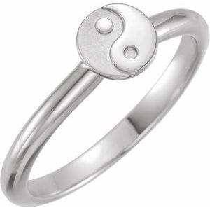 Sterling Silver Stackable Yin Yang Ring - BN & CO JEWELRY