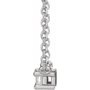 14K White .07 CT Natural Diamond Solitaire 16" Necklace - BN & CO JEWELRY