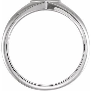 14K White 6.4 mm Heart Signet Ring - BN & CO JEWELRY
