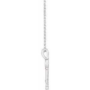 Sterling Silver 20x6.5 mm Key 16-18" Necklace - BN & CO JEWELRY