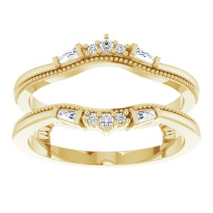 14K Yellow 1/10 CTW Natural Diamond Art Deco Ring Guard - BN & CO JEWELRY