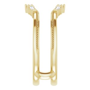14K Yellow 1/10 CTW Natural Diamond Art Deco Ring Guard - BN & CO JEWELRY