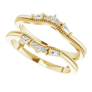 14K Yellow 1/10 CTW Natural Diamond Art Deco Ring Guard - BN & CO JEWELRY