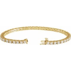 14K Yellow 4 CTW Natural Diamond Line 7 1/4" Bracelet - BN & CO JEWELRY