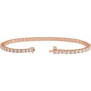 14K Rose 4 CTW Lab-Grown Diamond Line 7 1/4" Bracelet - BN & CO JEWELRY