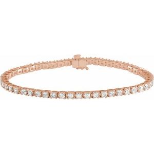 14K Rose 4 CTW Lab-Grown Diamond Line 7 1/4" Bracelet - BN & CO JEWELRY