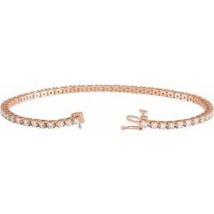 14K Rose 3 CTW Natural Diamond Line 7 1/4" Bracelet - BN & CO JEWELRY