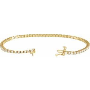 14K Yellow 2 CTW Natural Diamond Line 7 1/4" Bracelet - BN & CO JEWELRY