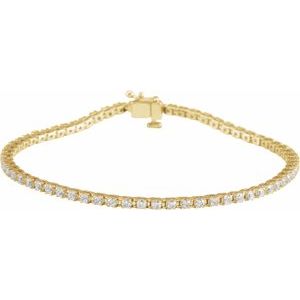 14K Yellow 2 CTW Natural Diamond Line 7 1/4" Bracelet - BN & CO JEWELRY