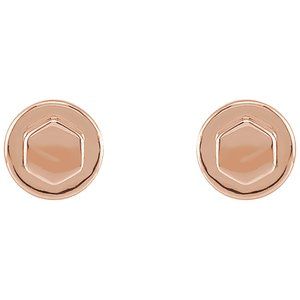 14K Rose Bolt Earrings - BN & CO JEWELRY