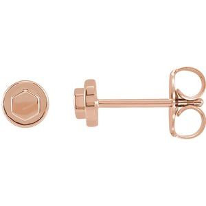 14K Rose Bolt Earrings - BN & CO JEWELRY